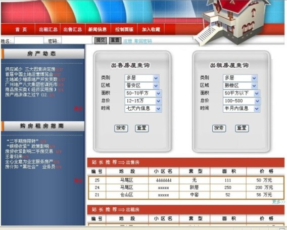 房產信息主頁面